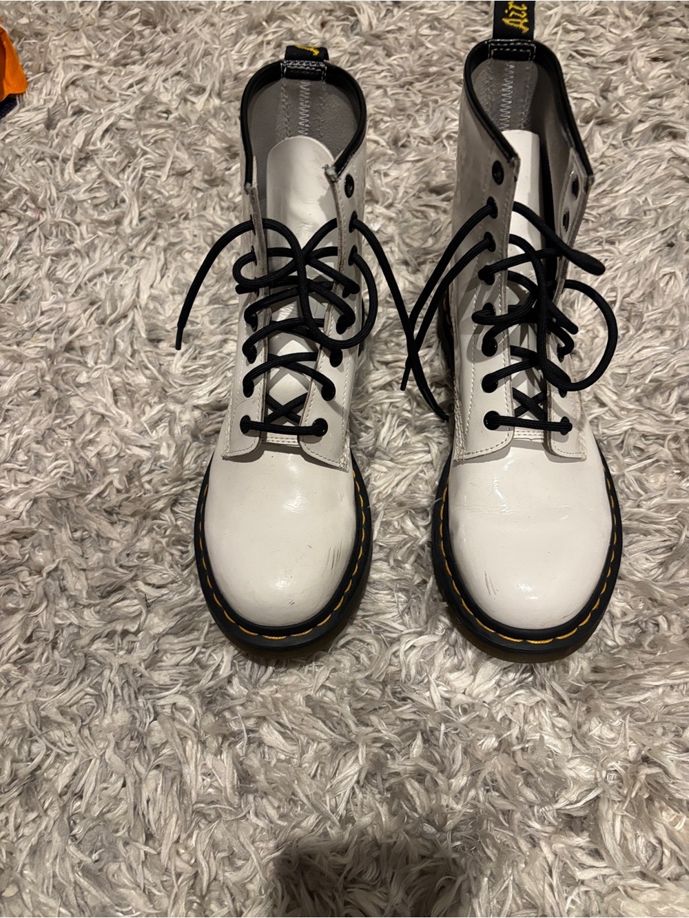 Dr. Martens 1460 White Patent Leather Boots women size 8